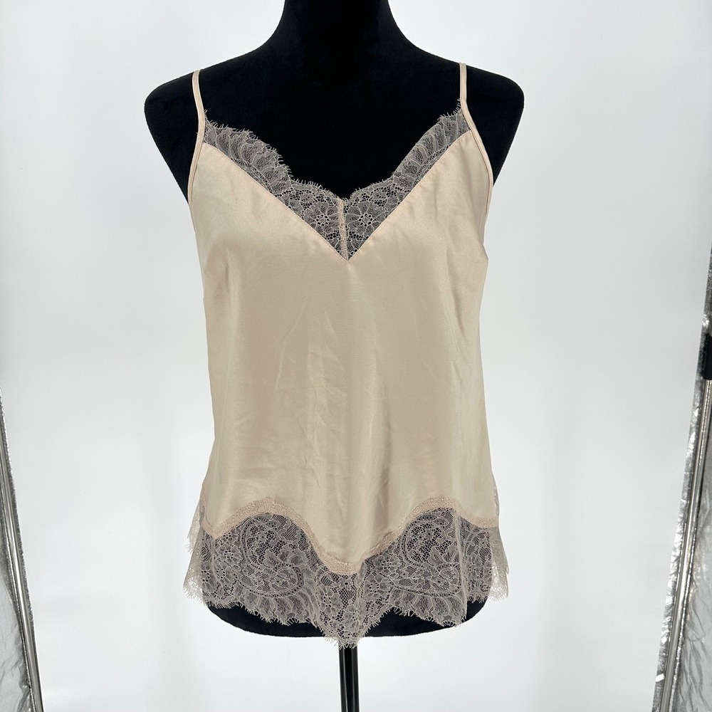 Victoria's Secret Beige Lace Cami Tank Top‎ Layering Boho Chic Sexy Women's M